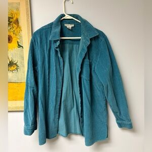 Chadwicks Teal Blue Corduroy Button-Down Shirt